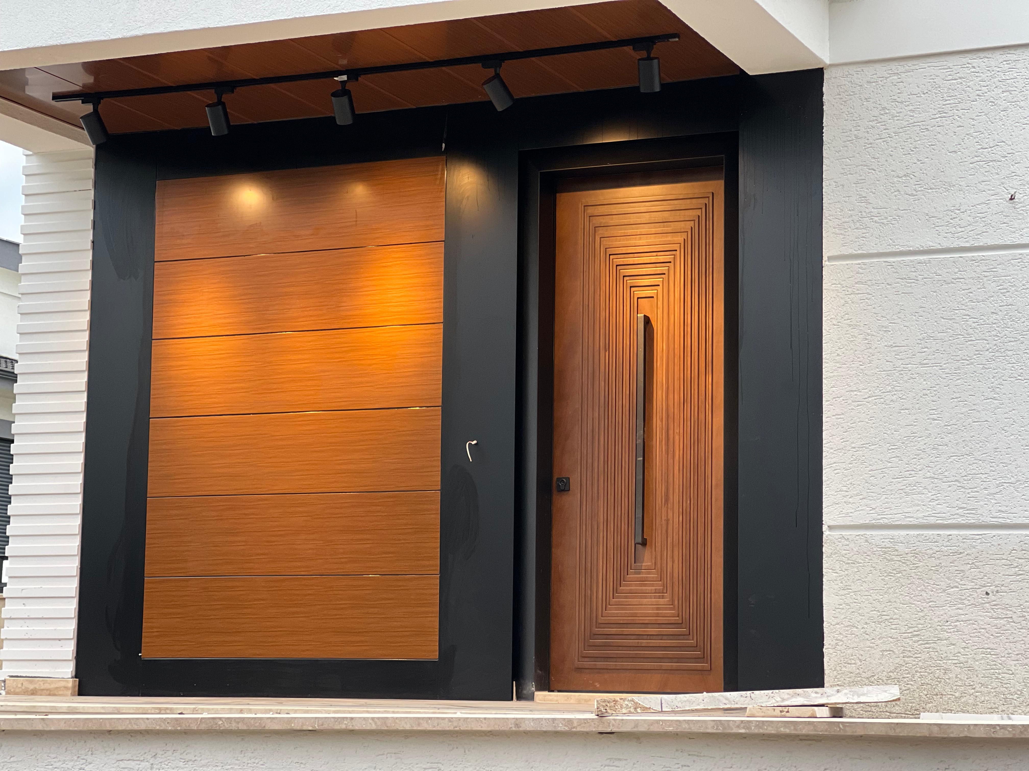 Lüks villa giriş kapısı mimari detay tasarımı