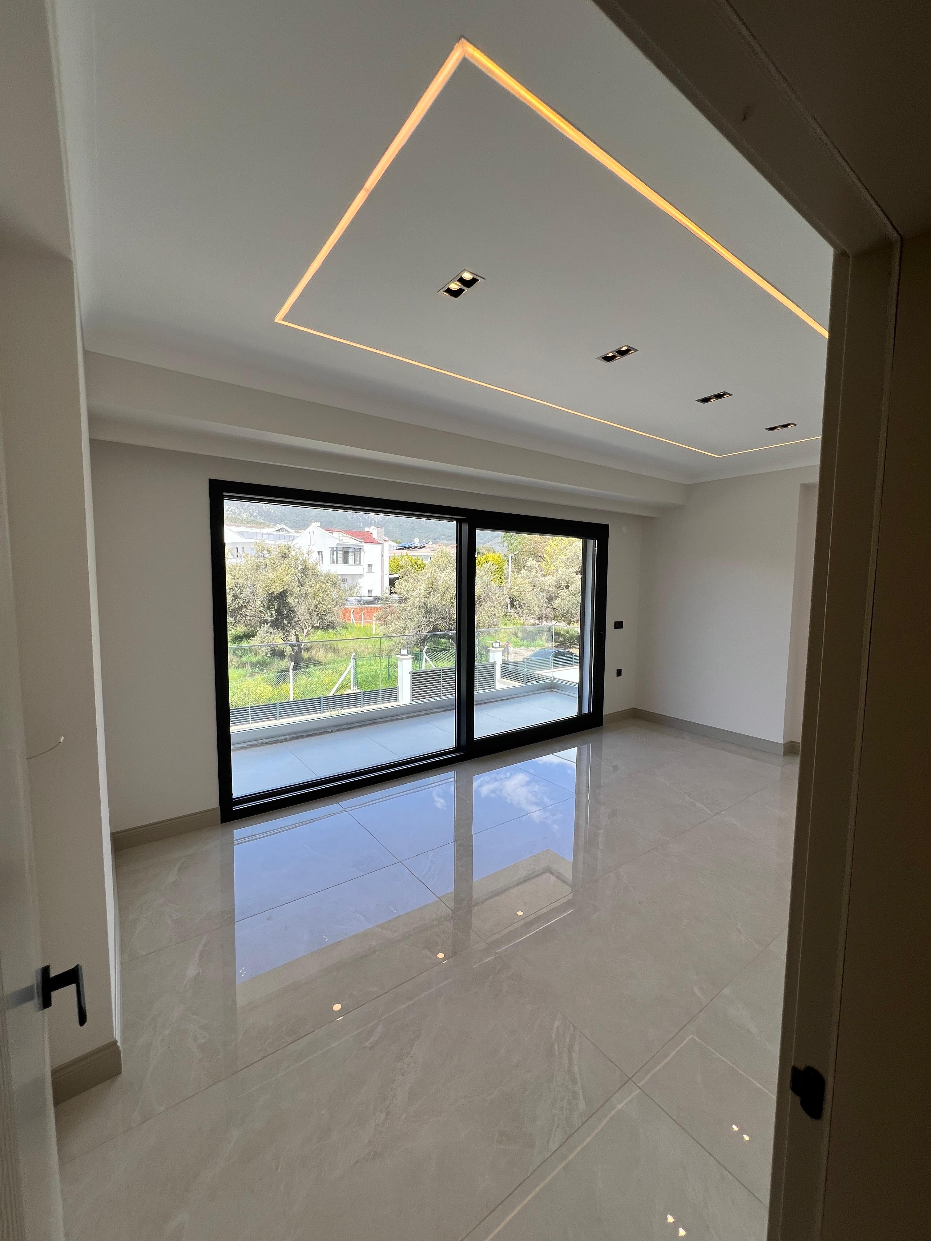 Lüks villa yatak odası kurgusu modern iç mekan tasarımı